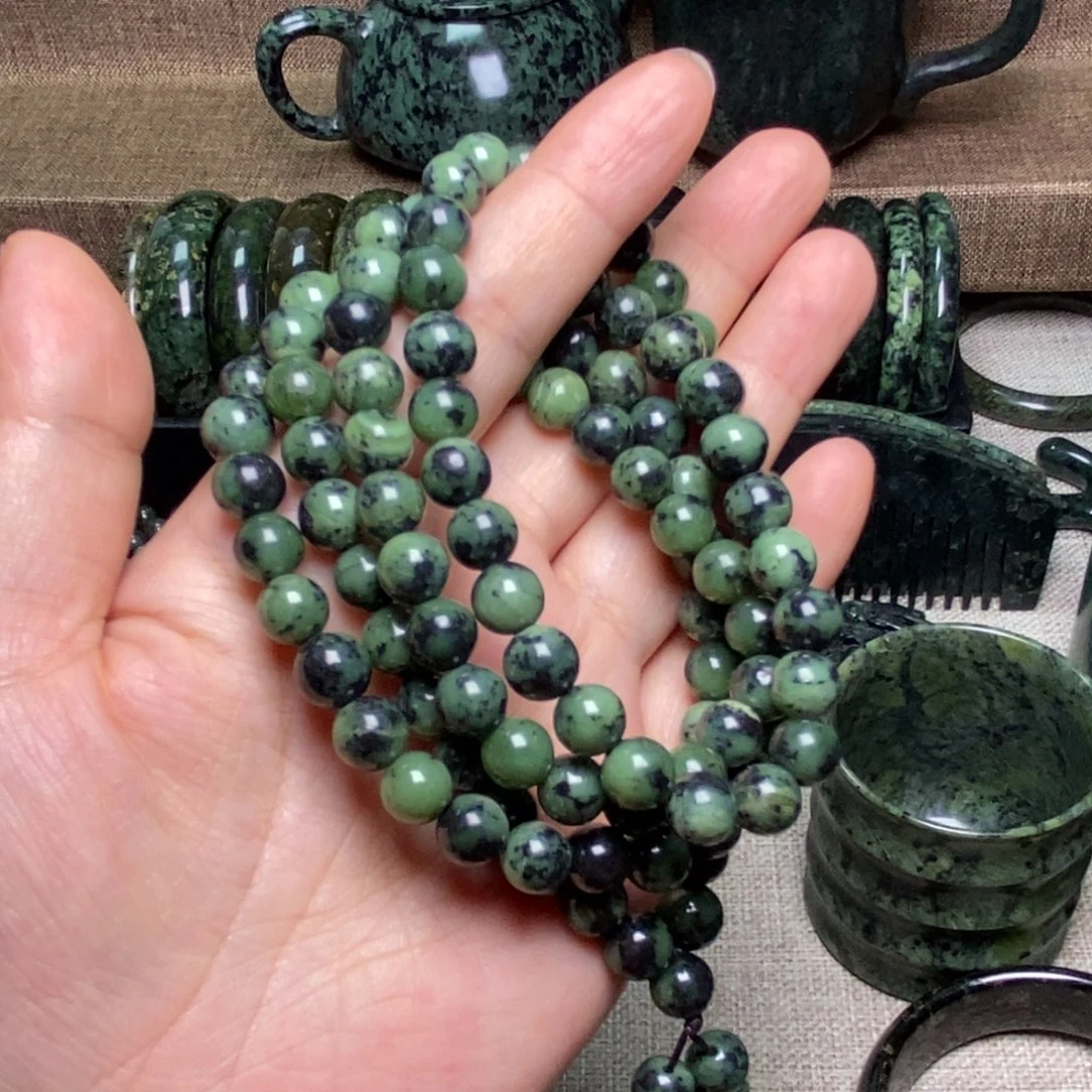 未镶嵌蛇纹石玉手链手****2