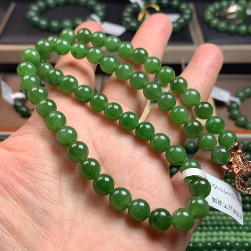 【闪购商品】和田玉（碧玉）颈饰未镶嵌8mm放漏