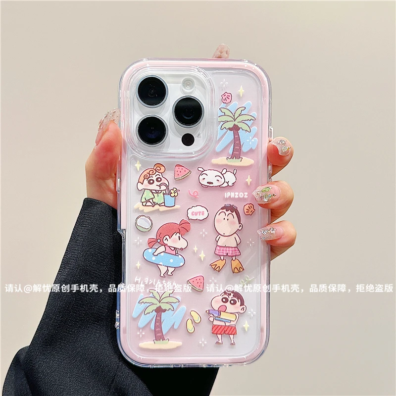 三合一炫彩适用苹果16/iPhone/华为/手机壳15/14防摔Pura70爆款潮