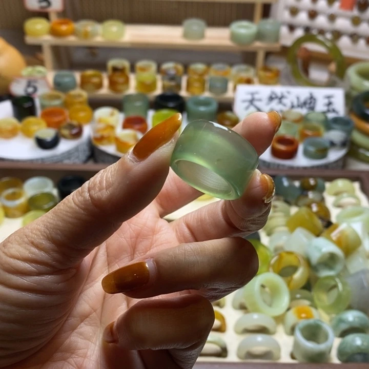 A***.岫玉未镶嵌戒圈岫玉精品指环