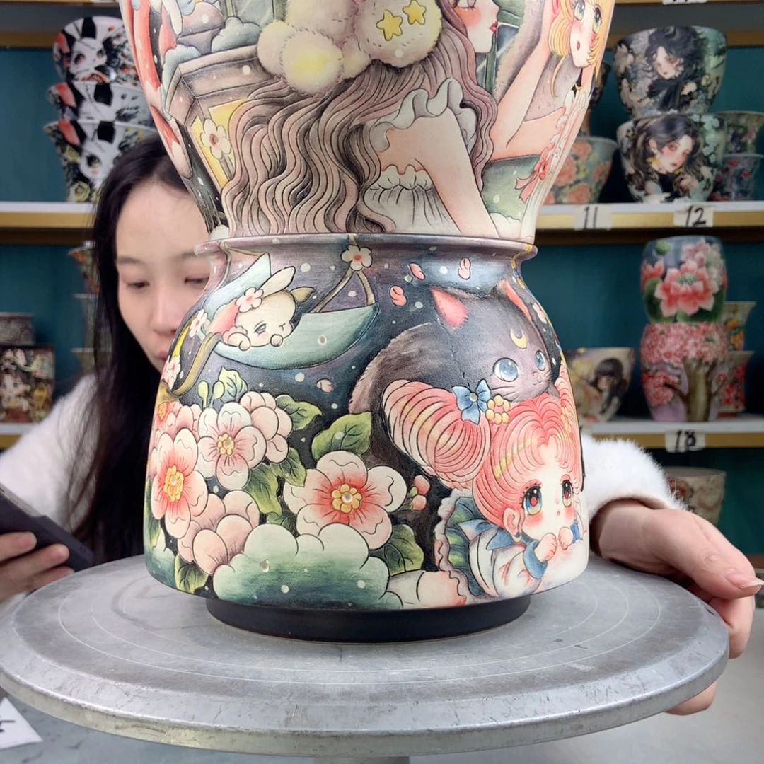 罐彩**漠景德镇手工瑕疵276