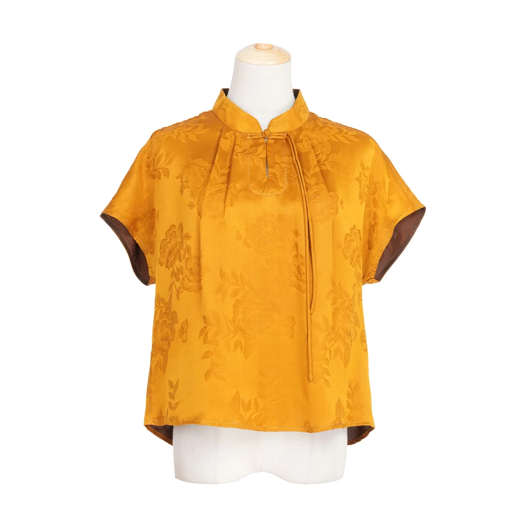 [静和]FY8190306香云纱新中式流苏盘扣上衣