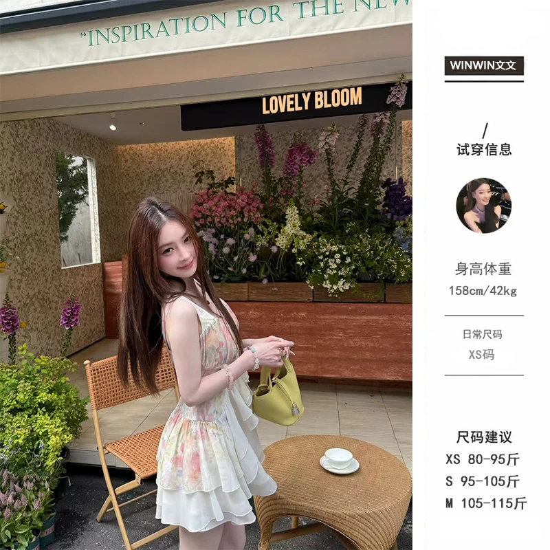 【花园秘密】文文私服 吊带无袖连衣裙气质法式甜美设计WWC5LYQ1109