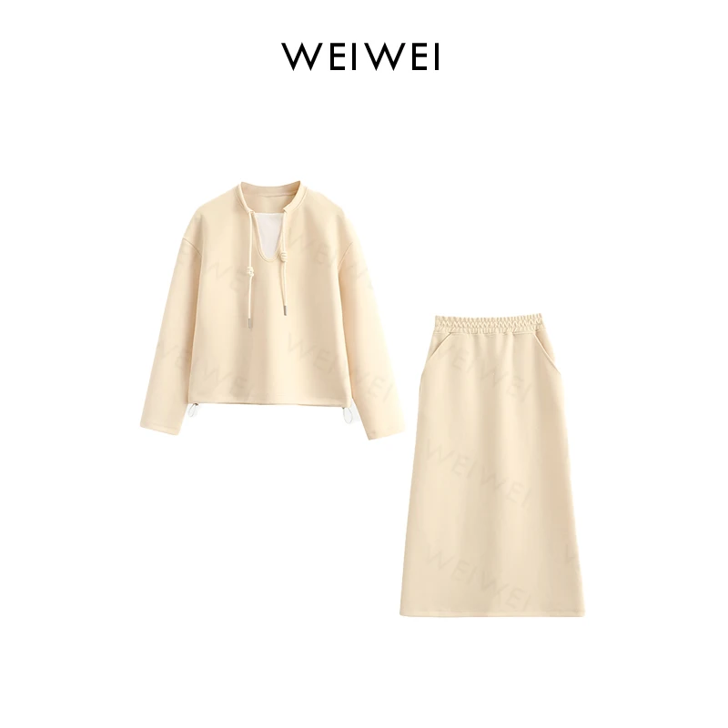 假两件抽绳设计感空气层套装JY360A