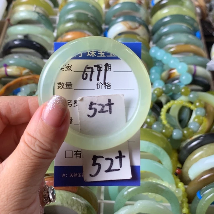 未镶嵌蛇纹石玉手镯6771