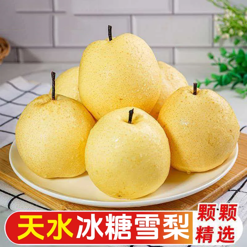 甘肃天水冰糖雪梨脆甜多汁新鲜现摘皇冠梨多汁梨子当季水果包邮