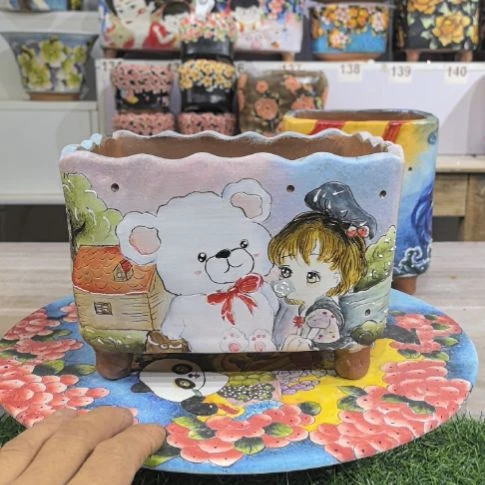 红泥花盆指*官景德镇陶瓷