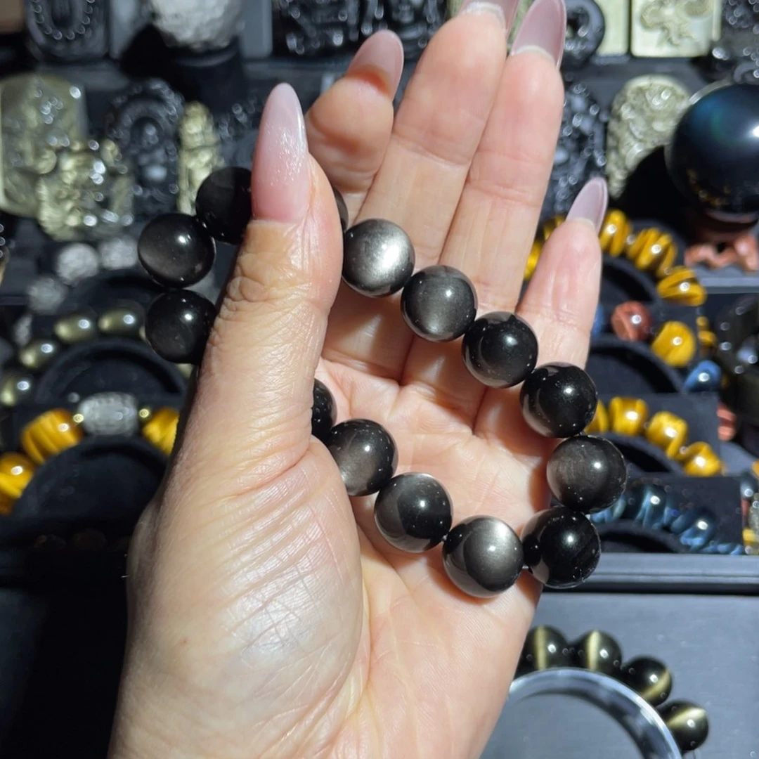黑曜岩未镶嵌手串L14