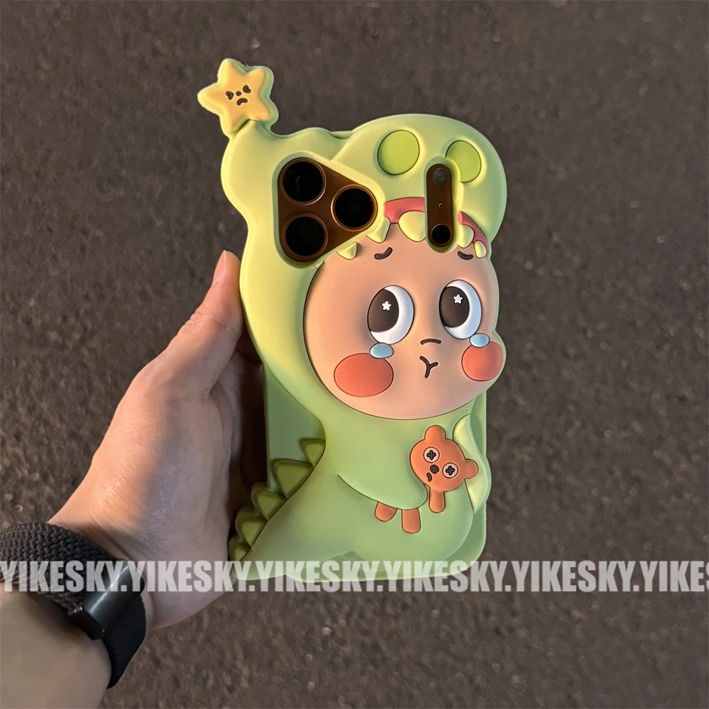 立体小恐龙星星人苹果17promax手机壳iPhone161511413硅胶14pro女