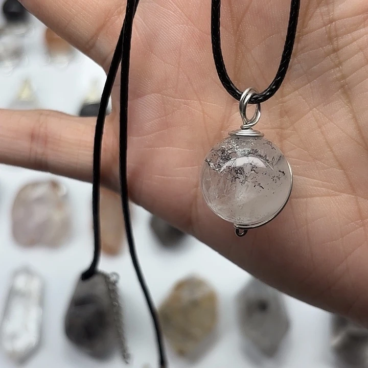 水晶颈饰未镶嵌17mm+闪灵钻圆珠项链