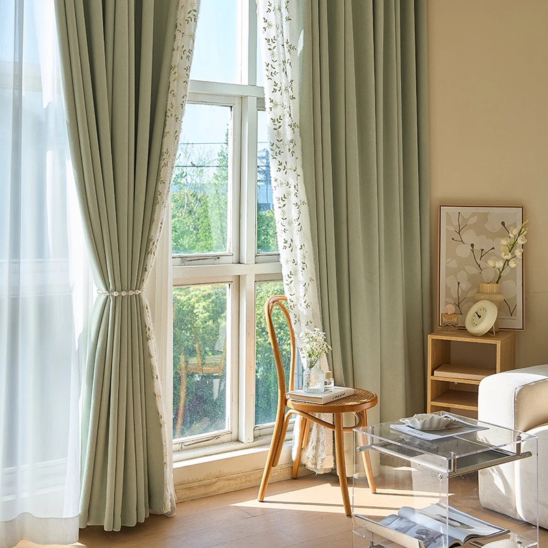 花间珍珠雪尼尔法式田园客厅卧室全遮光立体花型高温定型