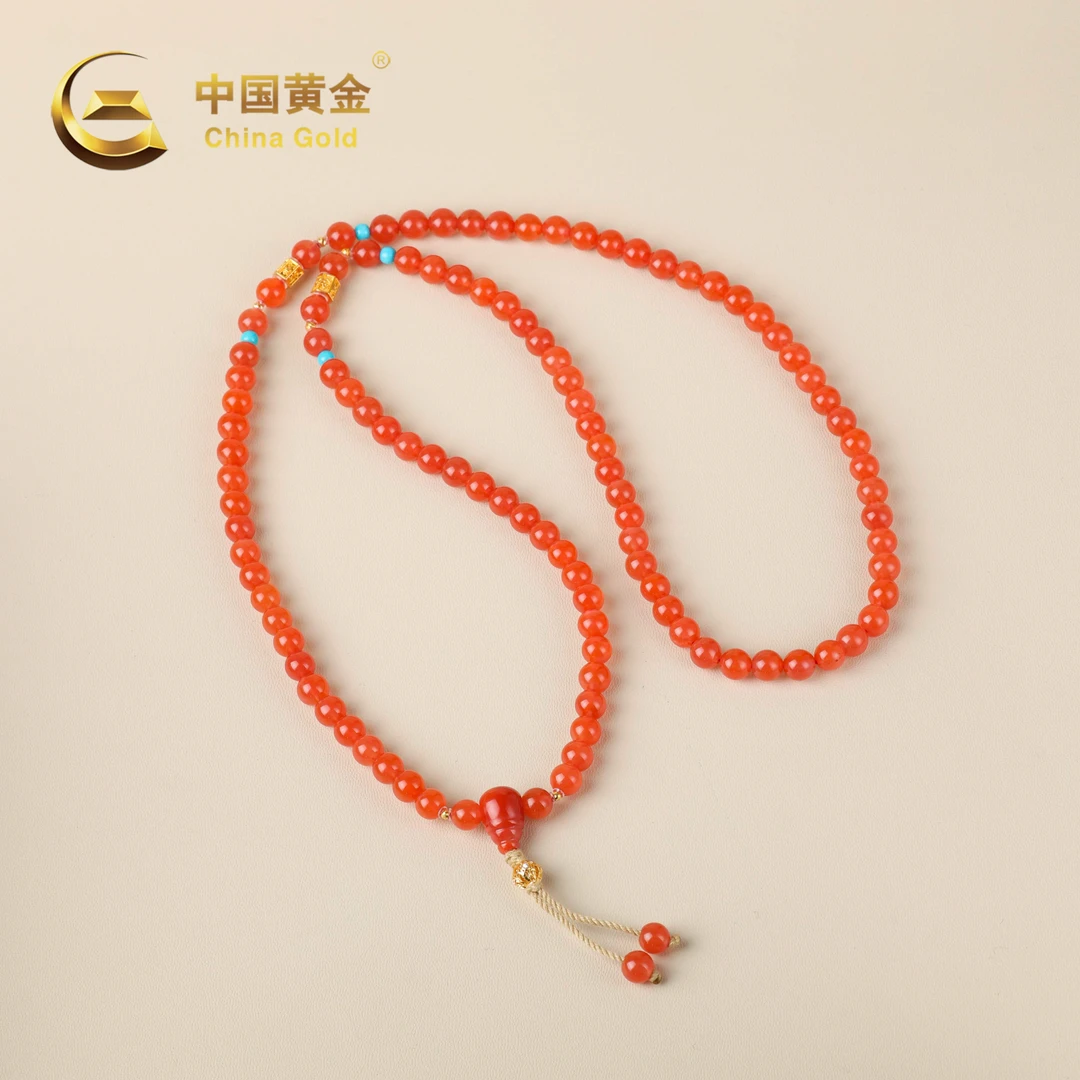 【中国黄金】祝鸿 | 南红*项链*18K金镶嵌-X4311-臻