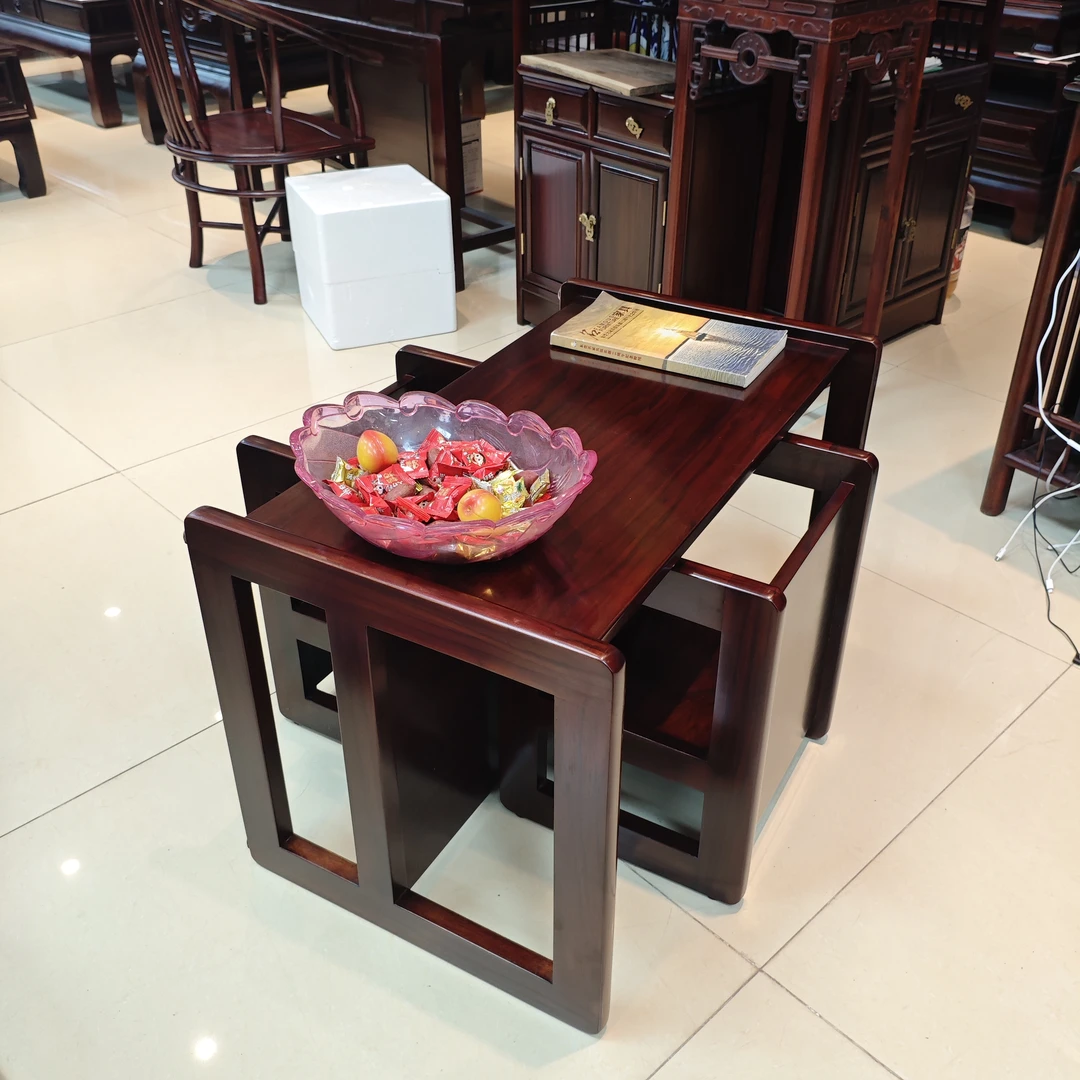 酸枝木 多功能组合桌椅套装