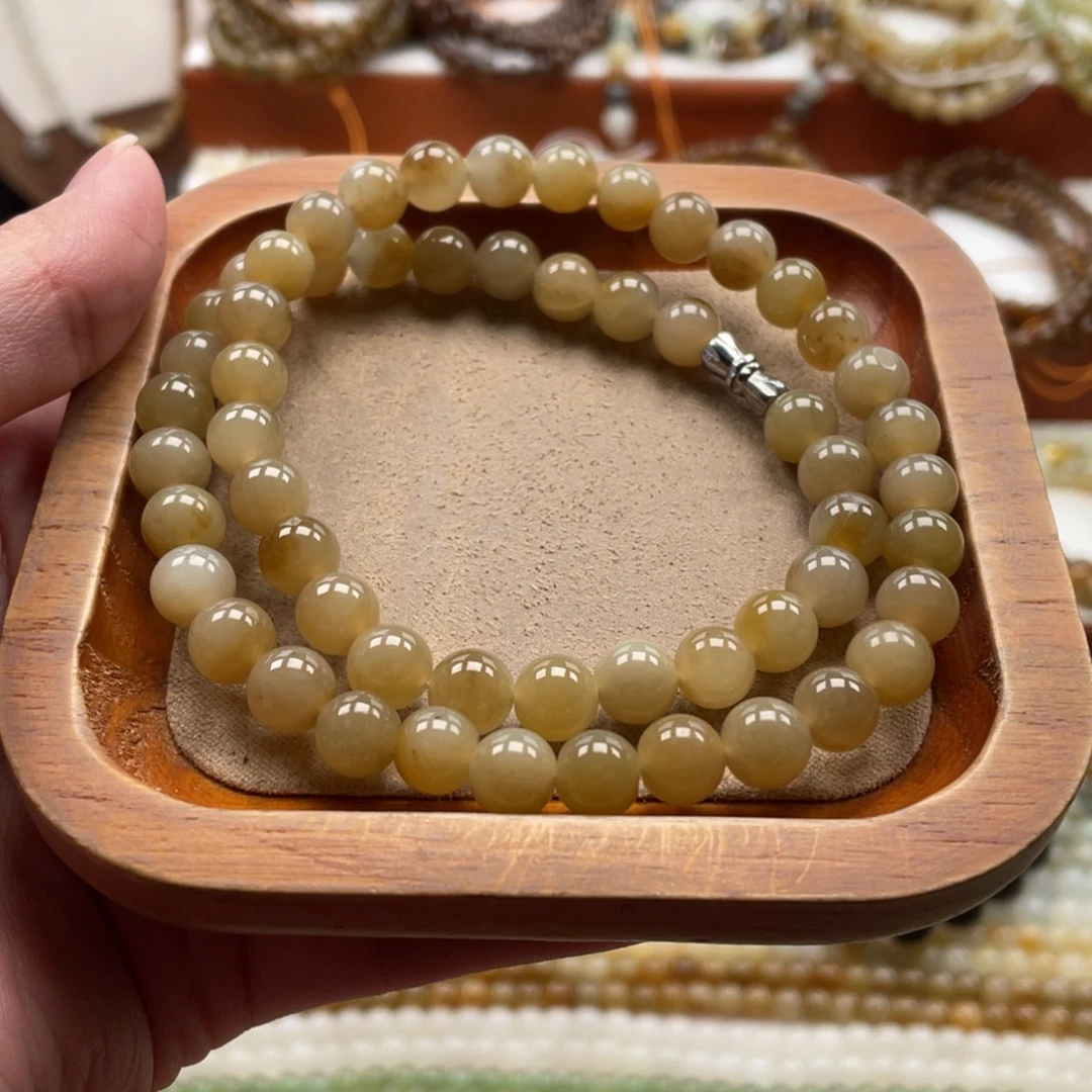 和田玉未镶嵌颈饰珠串8mm