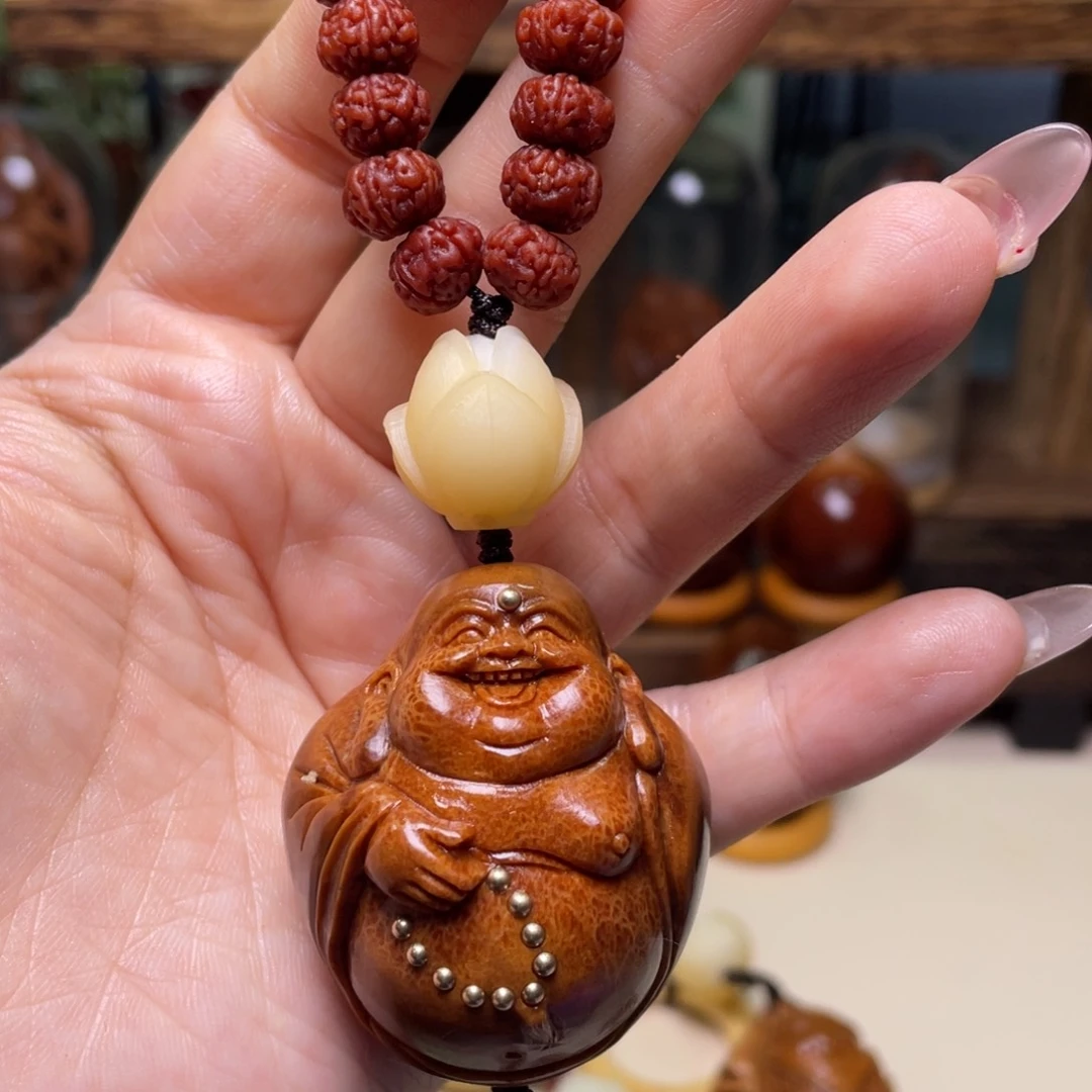 佛螺菩提吊坠镶嵌弥勒玉华金刚一套
