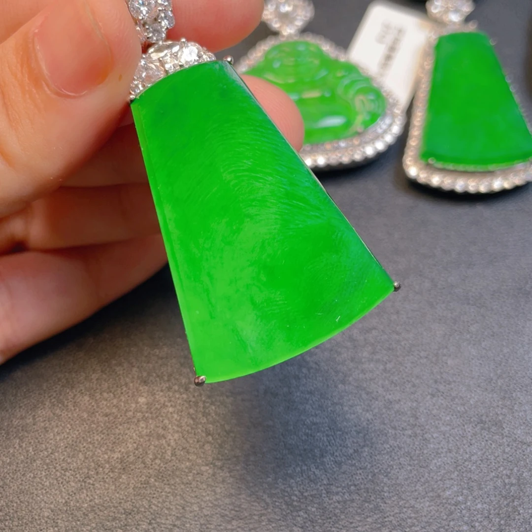 翡翠银S925镶嵌吊坠(不含链)