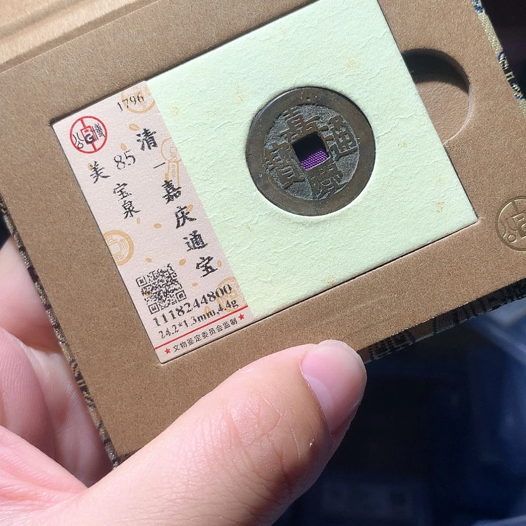 金属QY。嘉庆通宝85分4800