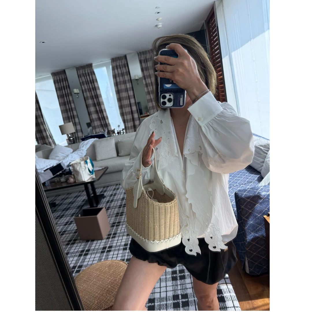 COCOLINDA | 100%棉定制刺绣花衬衫K3427