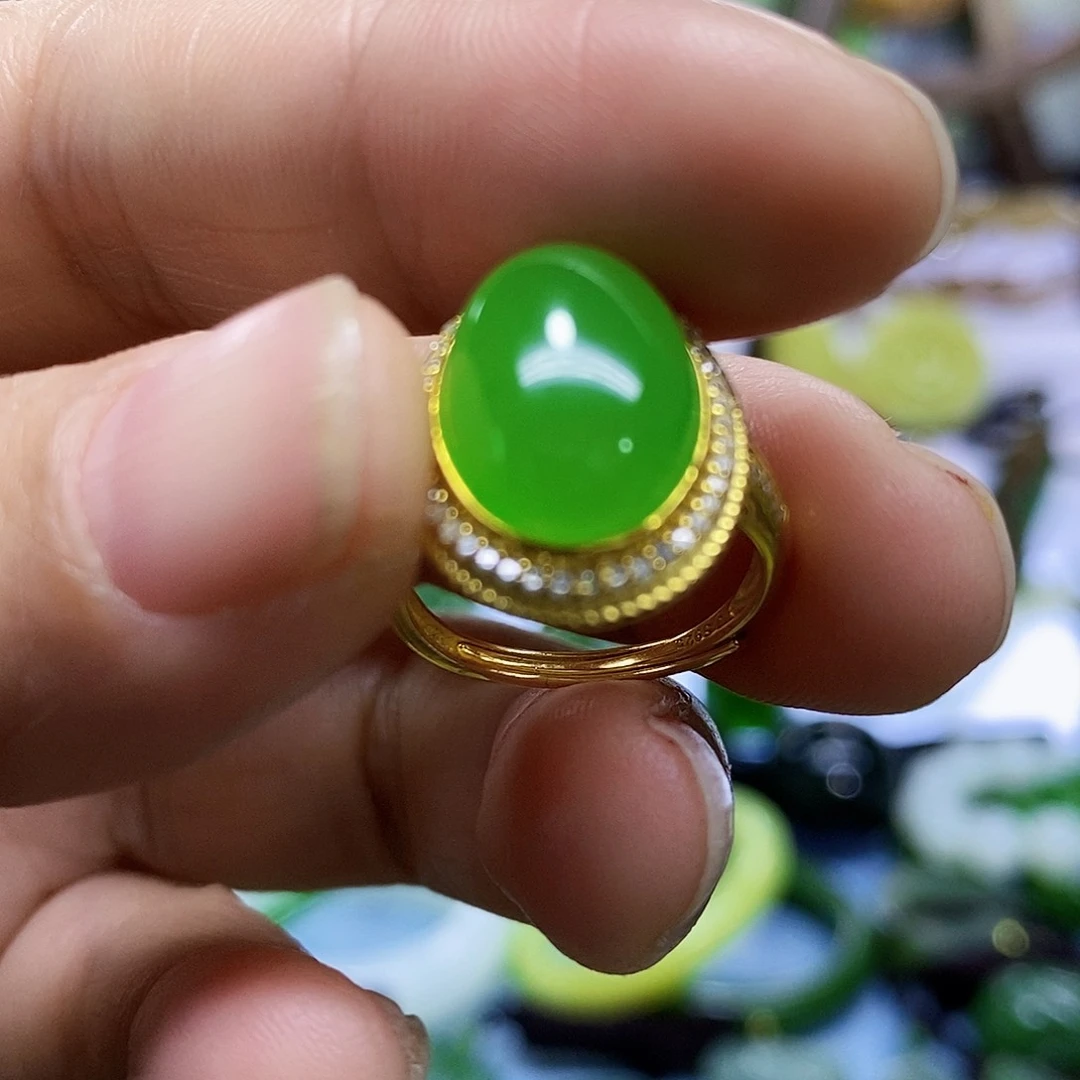 银S925镀金镶嵌和田玉挂件