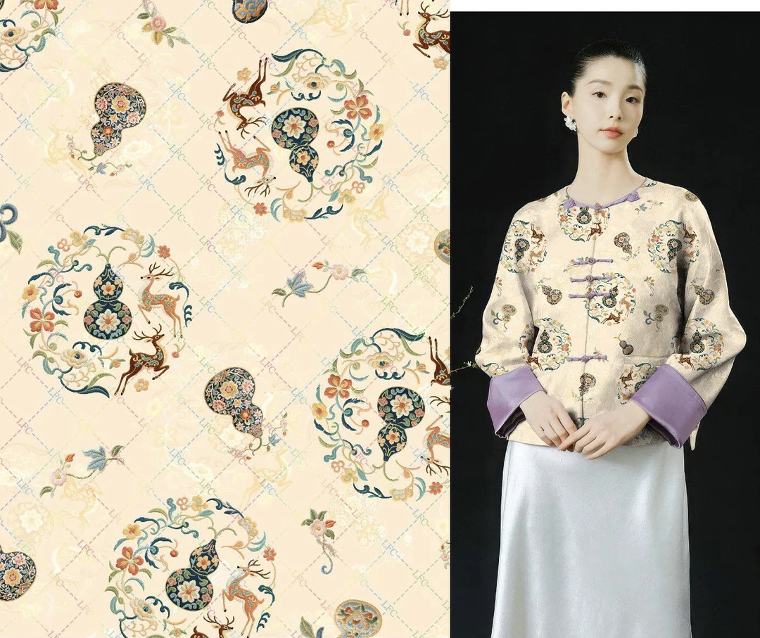 天丝棉绸1.6门幅.葫芦春夏连衣裙旗袍面料凉快透气