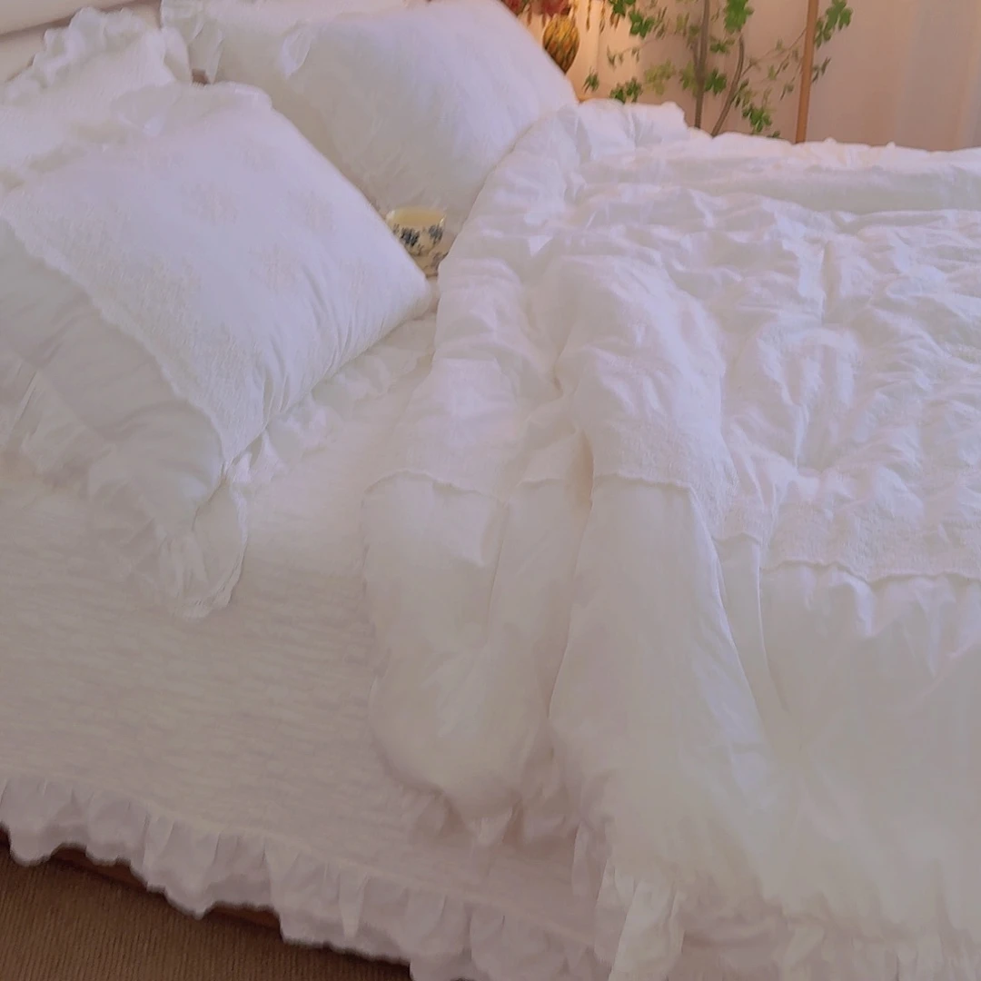 棉白色卡尔斯夏被床盖四件套夏被200×230床盖240×26