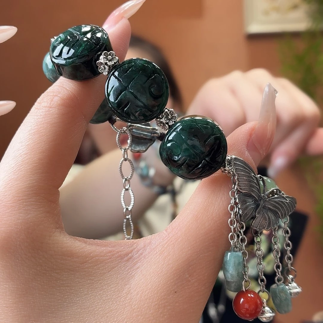 翡翠未镶嵌耳饰手串