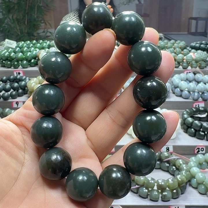 手链未镶嵌和田玉新疆且末蓝糖卡18