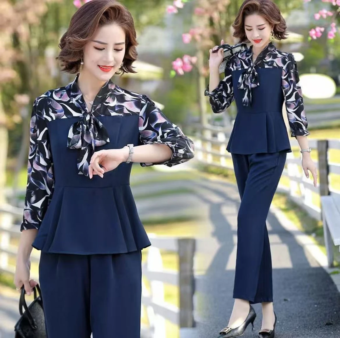 1068-新款百搭时尚套装爆款气质减龄