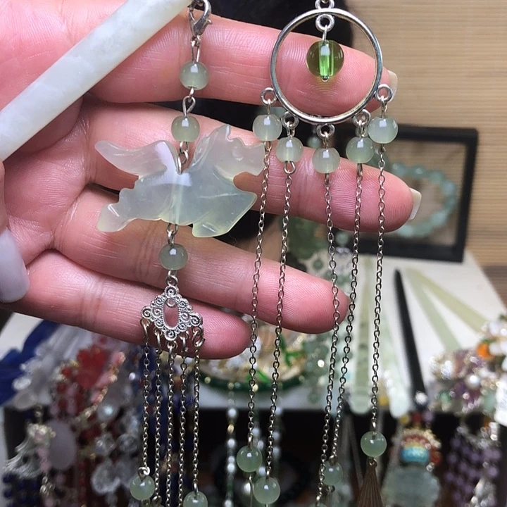 蛇纹石玉未镶嵌发簪