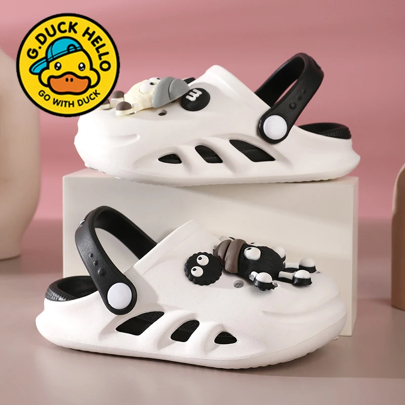 【夏款洞洞鞋】小黄鸭男童洞洞鞋中大童女童溯溪休闲沙滩鞋包头拖鞋