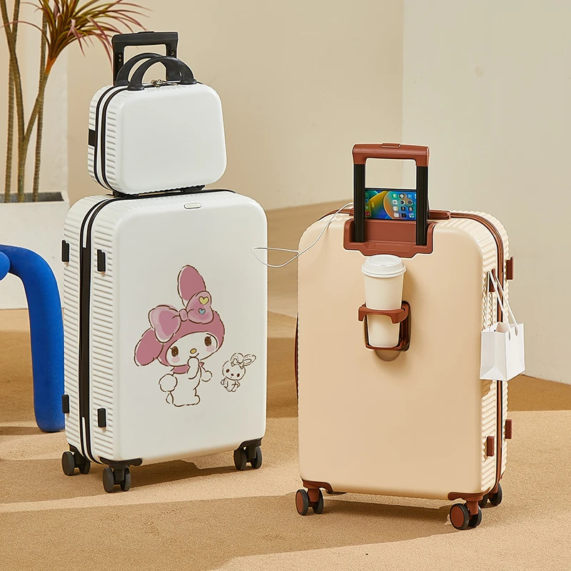 卡通印花行李箱2025新款可爱多功能旅行箱24大学生轻便登机箱皮箱