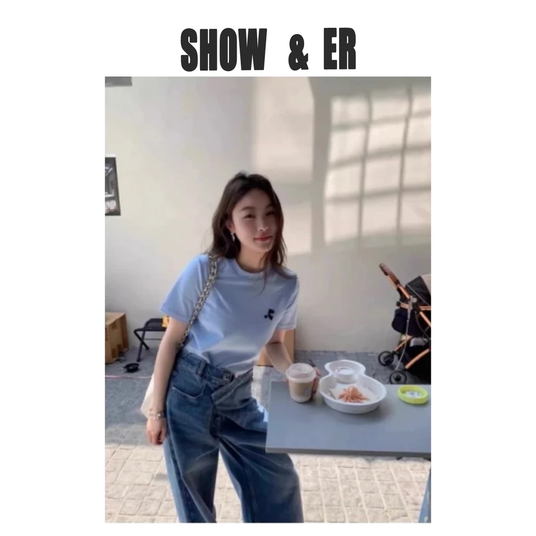 【正肩】韩系设计师夏季休闲百搭刺绣tHN-s8208