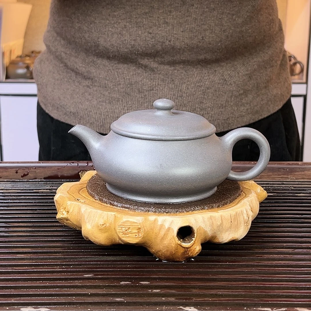 紫砂茶壶宜兴青灰220cc