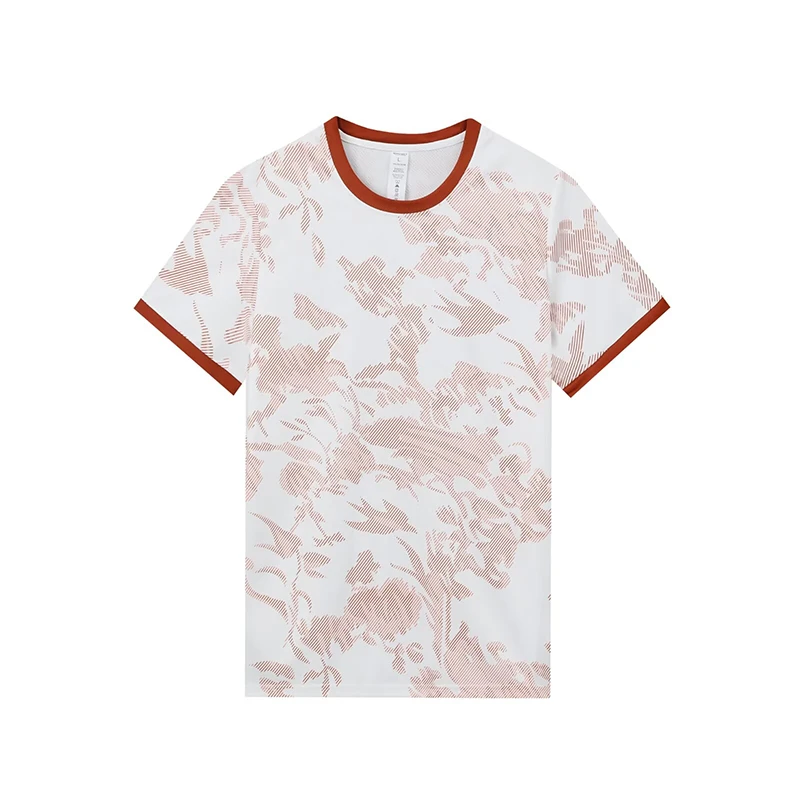 夏季速干透气羽毛球运动男女同款短袖T恤比赛训练服圆领印花定制