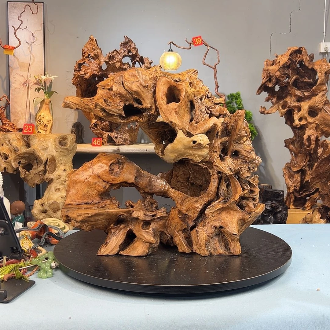 点***灯香榧木根雕摆件777777777