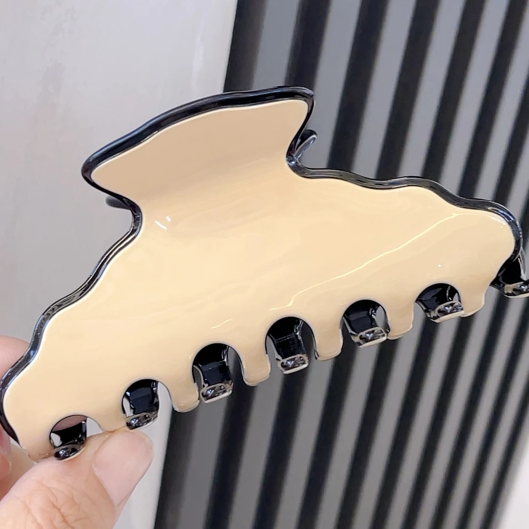 F384奶油杏色高货大抓夹