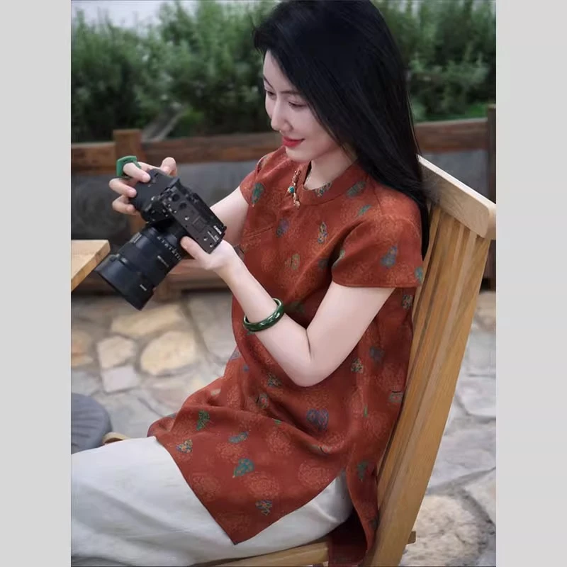 新中式国风年轻款复古改良唐装高级感2025年夏季超火新款上衣小衫