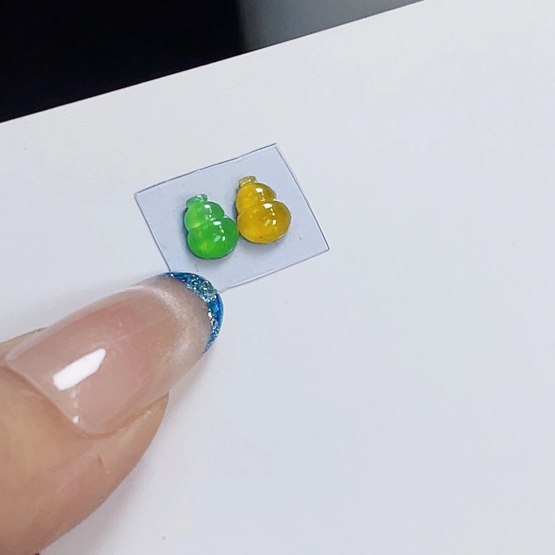 裸石翡翠YJ008双色冰阳绿➕冰黄翡葫芦