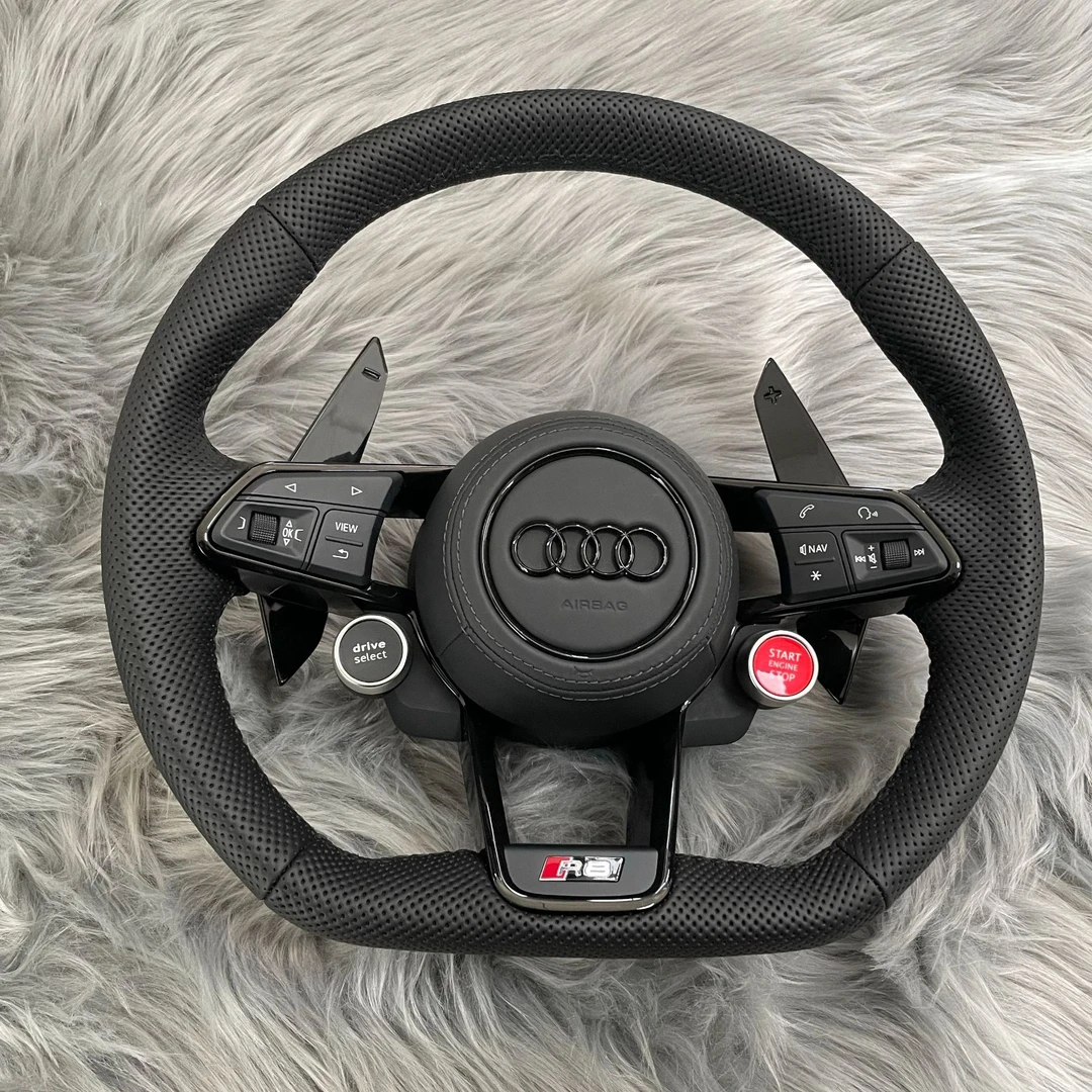 奥迪R8新款方向盘适用于奥迪全系升级新款R8方向盘碳纤维
