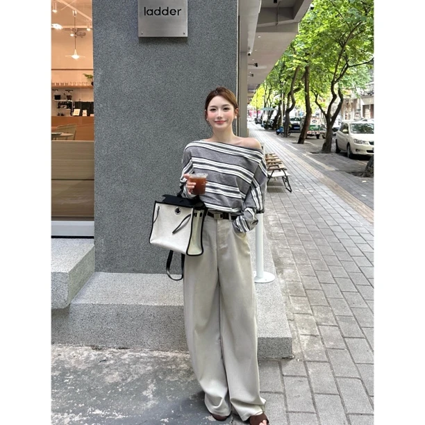 【智感通勤裤】韩系简约弯刀裤休闲通勤长裤·不挑腿型藏肉·配腰带