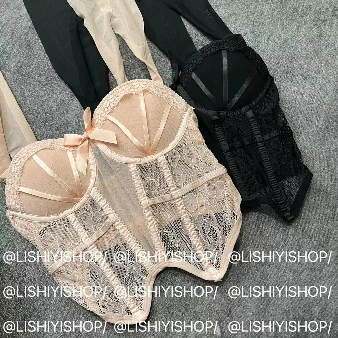 【李十一LISHIYI】蕾丝吊带背心鱼骨显瘦内搭★