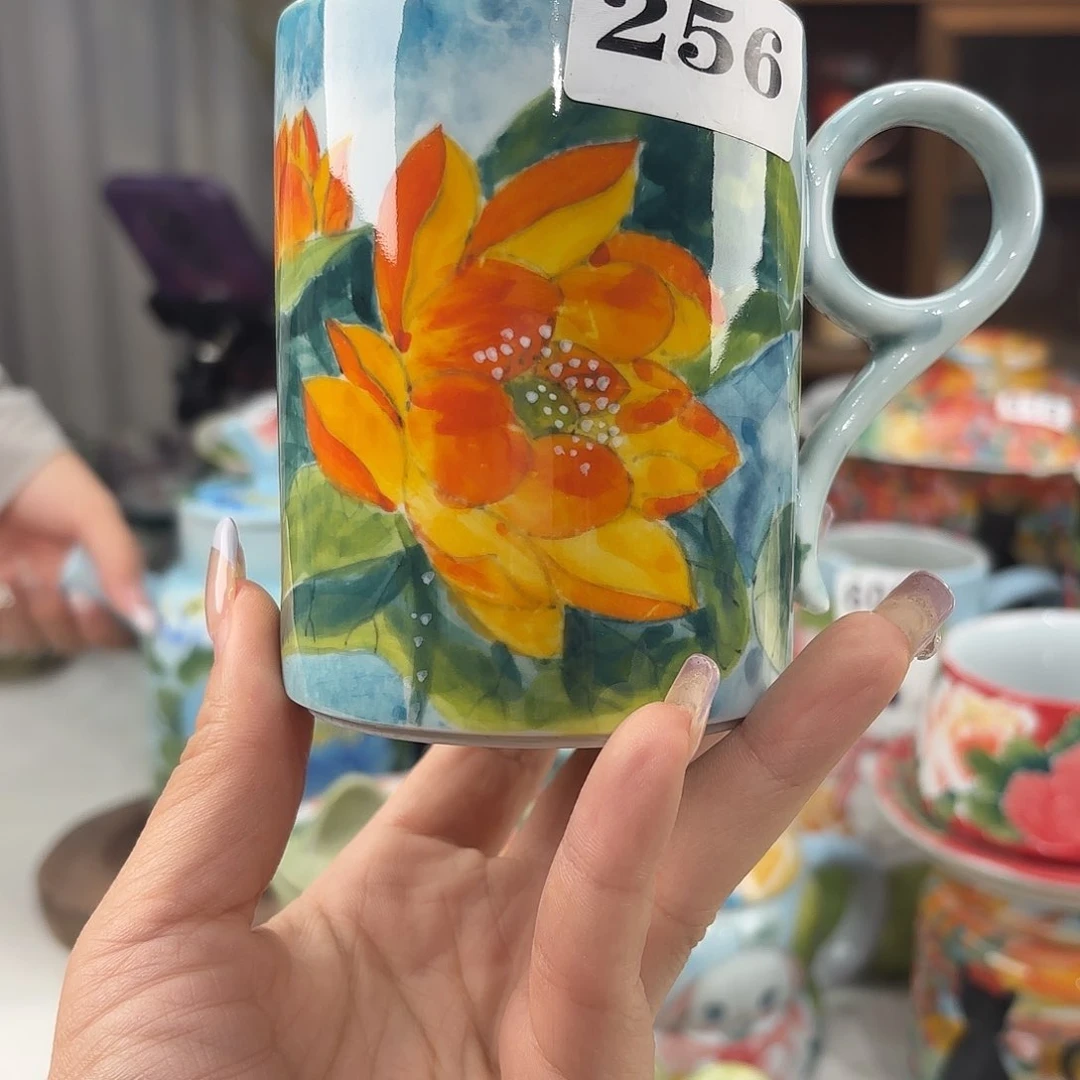 瓷片景德镇手绘高温釉下彩陶瓷茶具
