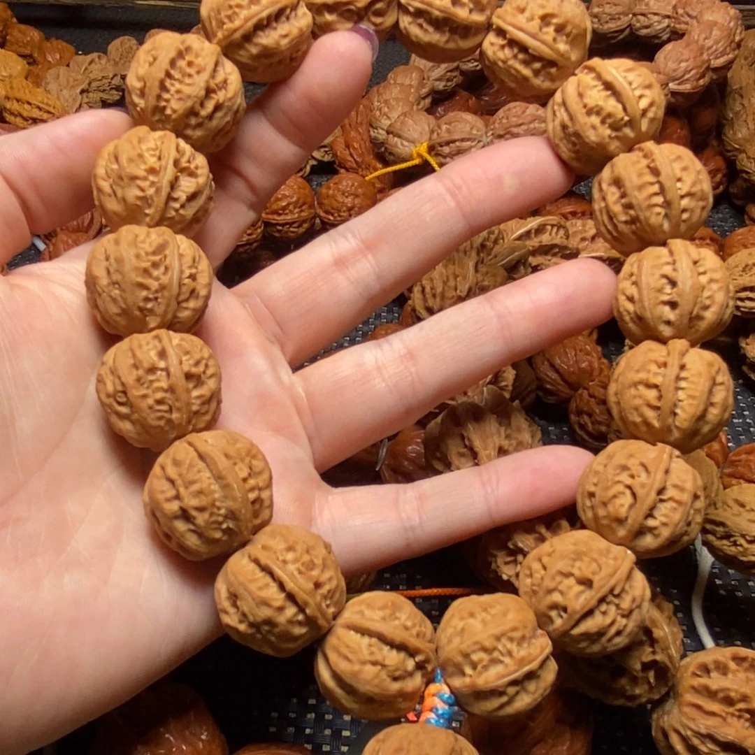 文玩核桃手串白茬磨盘21.23