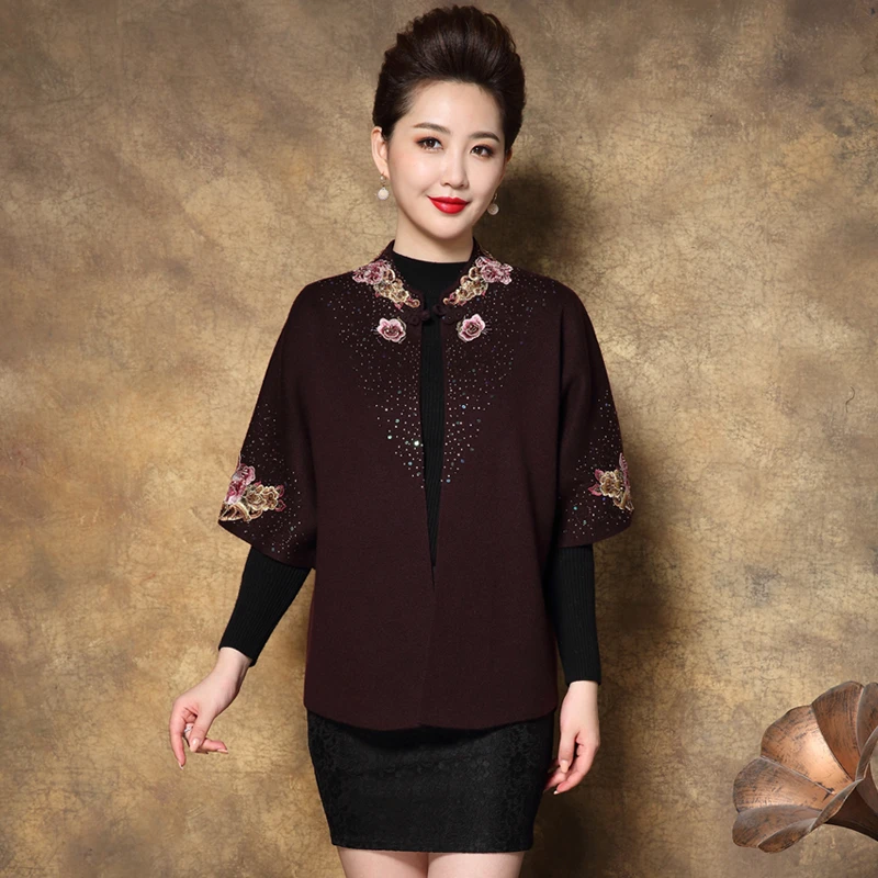 亿喜绣秋冬中年妈妈外套大码女洋气开衫喜婆婆结婚礼服81913