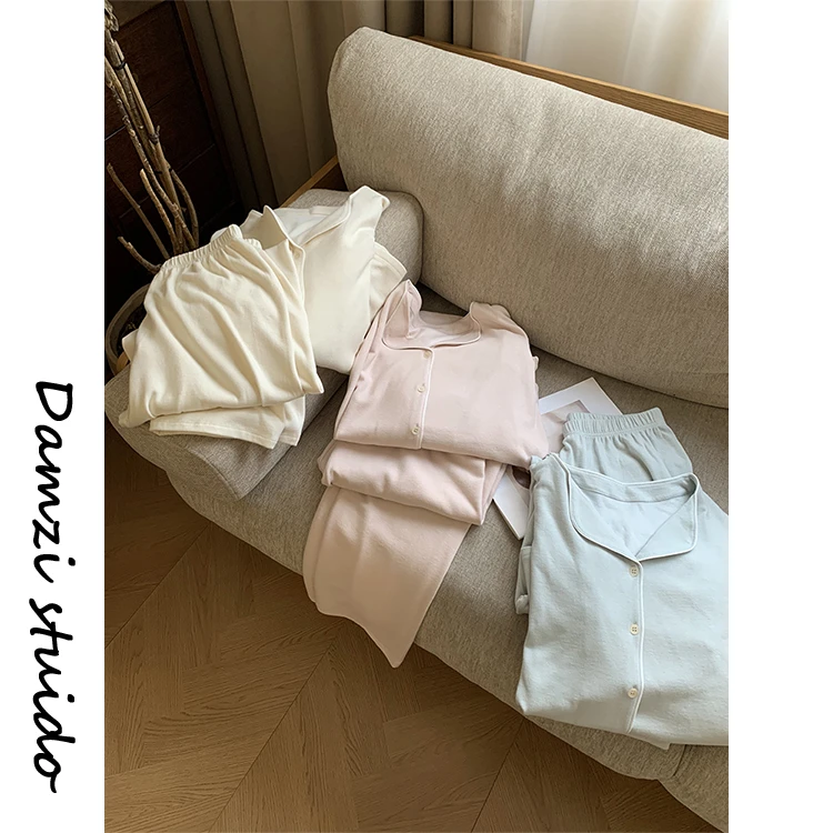 DA麦子“糯叽叽睡衣套装”双面磨毛套装女 MZ9836糯叽套装