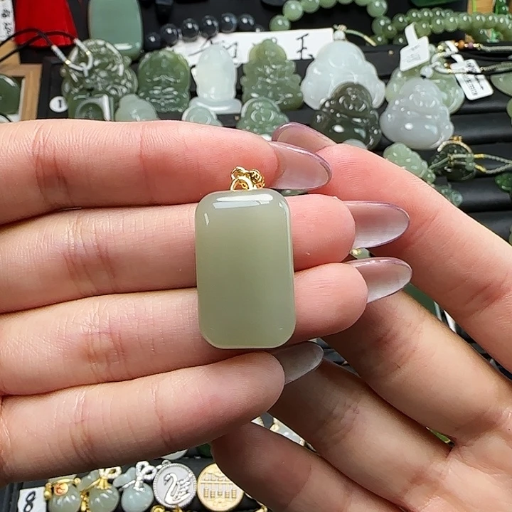 和田玉银S925镶嵌颈饰