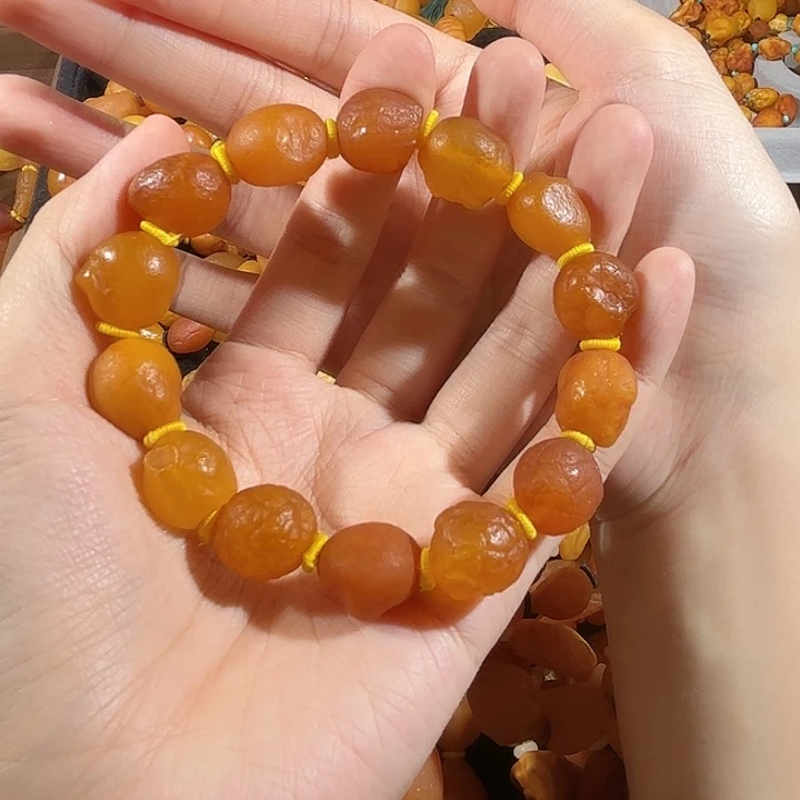 琥珀未镶嵌手链蜜蜡海漂手串