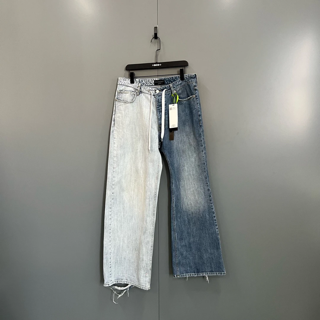 95新 Balenciaga/巴黎世家 （c4）拼接不规则牛仔裤 M码/605354