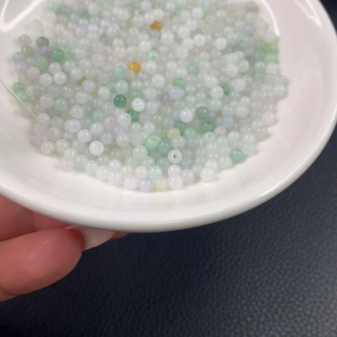 翡翠手链未镶嵌花****发翡翠散珠DIY多样性自发