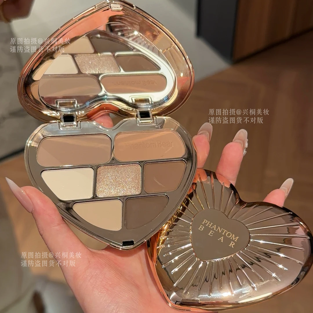 一盘画全脸！PhantomBear七色综合盘眼影腮红高光提亮修容大地色眼